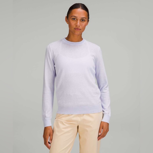 lululemon athletica Sweaters - Lululemon Silk-Blend Crewneck Sweater in Pastel Blue